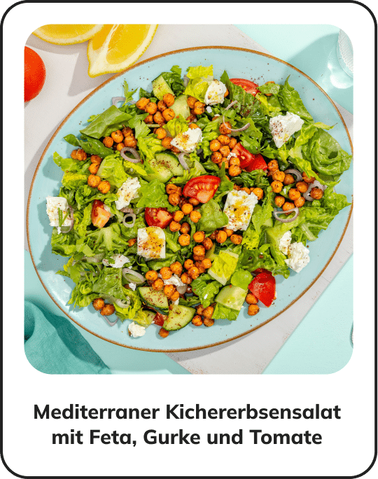 Mediterraner Kichererbsensalat mit Feta, Gurke und Tomate-v2